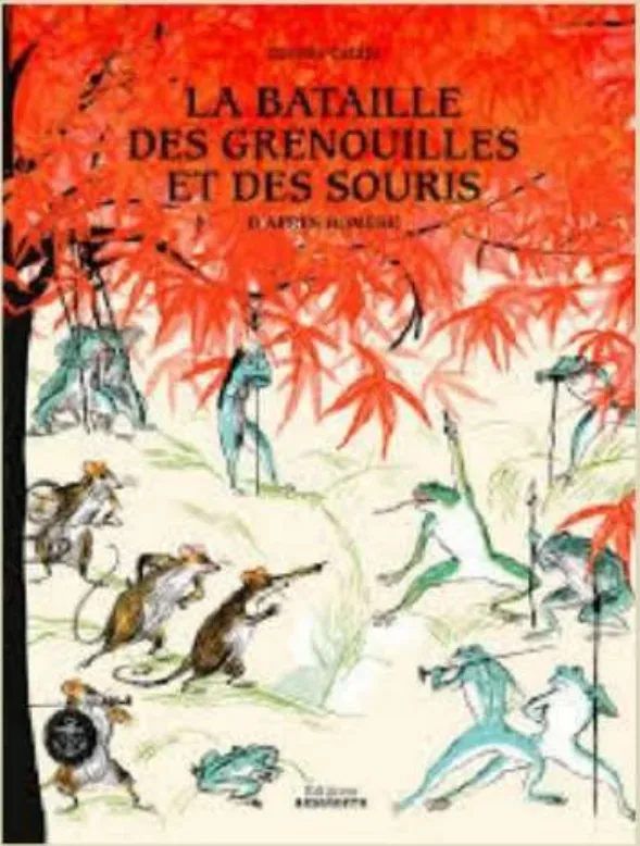 Couverture de l'album « La Bataille des grenouilles et des souris » — sélection Prix Nénuphar 5ᵉ édition (2018-2019)